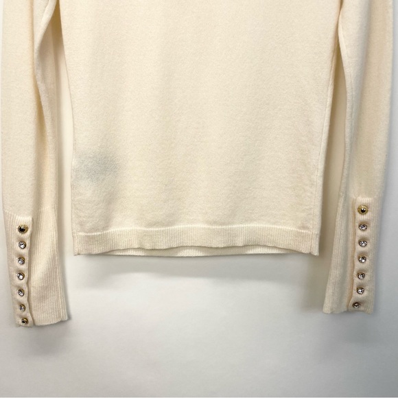 Ralph Lauren Black Label Cashmere Sweater Rhinestone Button Size Medium - Picture 12 of 13